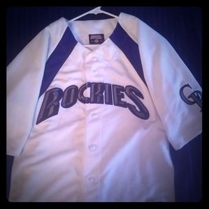 Mens Colorado Rockies button up jersey/shirt